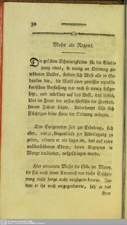 Moses als Regent