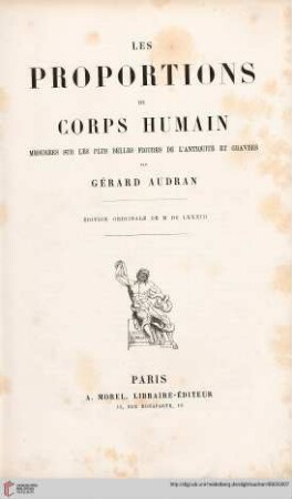 Les proportions du corps humain : mesurées sur les plus belles figures de l'antiquité et gravées