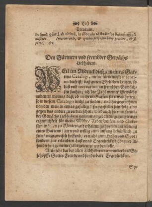 Den Gärtnern und frembder Gewächs Liebhabern