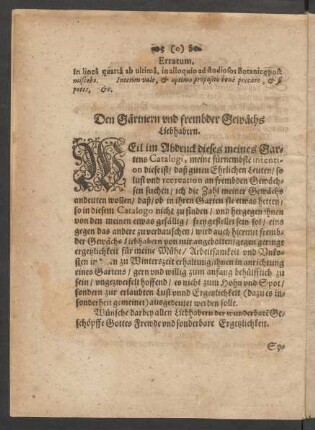 Den Gärtnern und frembder Gewächs Liebhabern