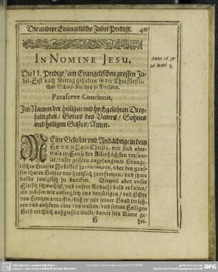 Die andere evangelische Jubel Predigt