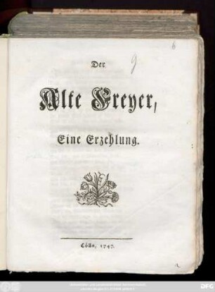 Der Alte Freyer : Eine Erzehlung