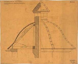 Fischer, Theodor; Stuttgart; Erlöserkirche - Treppenturm - Änderung (Ansicht, Schnitt)