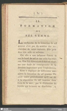 II. Formation Du Sel Gemme