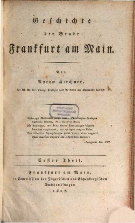 Geschichte der Stadt Frankfurt am Main, 1