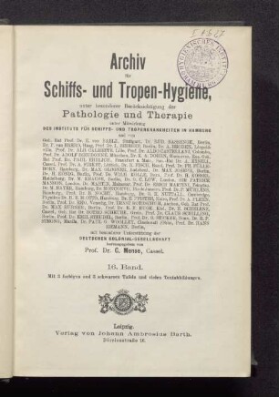 16.1912: Archiv für Schiffs- und Tropenhygiene