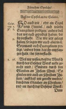 Auß der Epistel an die Galater.