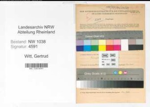 Entnazifizierung Gertrud Witt , geb. 23.05.1916 (Studienassessorin)