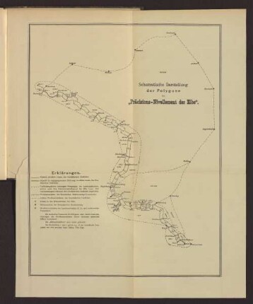 Schematische Darstellung der Polygone des "Präcisions-Nivellement der Elbe".