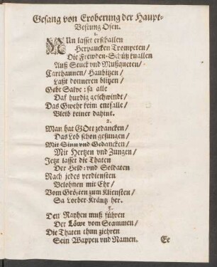 Gesang von Eroberung der Haupt=Vestung Ofen.