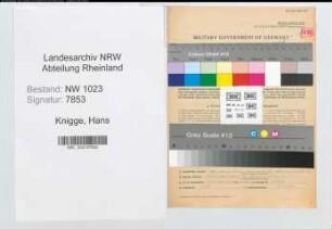 Entnazifizierung Hans Knigge , geb. 21.09.1894 (Wirtschaftsberater)