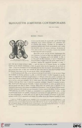 2: Silhouettes d'artistes contemporains : Henri Pille