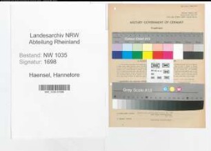 Entnazifizierung Hannelore Haensel , geb. 25.03.1916 (Stenotypistin)