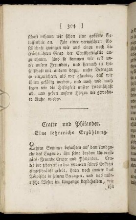 Crater und Philander.