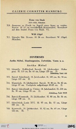 Diverses (Nr. 312-346)