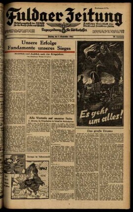 Ausgabe vom Freitag, den 03. September 1943.
