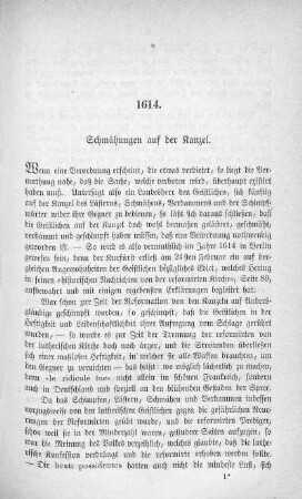 1614. Schmähungen auf der Kanzel