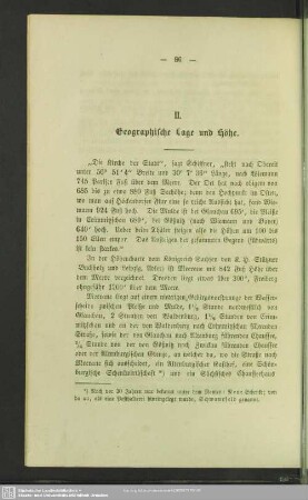 II. Geographische Lage und Höhe