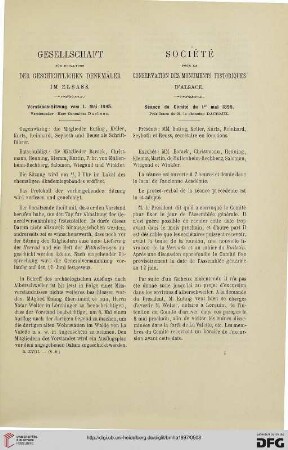 Vorstands-Sitzung vom 1. Mai 1895 / Séance du Comité du 1er mai 1895