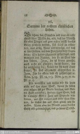 16. Summa der rechten christlichen Lehre