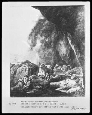 Berglandschaft mit Hirtin