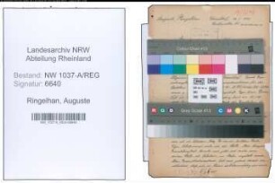 Entnazifizierung Auguste Ringelhan , geb. 13.08.1899 ()