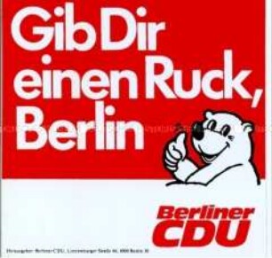 Wahlkampf-Aufkleber der Berliner CDU