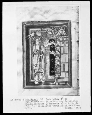 Psalterium mit Kalender — Christus in der Vorhölle, Folio 3verso
