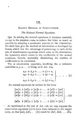 IX. Gauss's Method of Substitution.