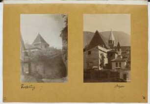 Trostburg, Waidbruck, Franziskanerkirche, Bozen: Außenansicht (aus: Skizzen- und Fotoalbum 13)