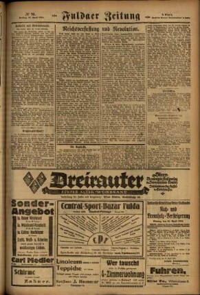 Dritte Ausgabe vom Freitag, den 18. April 1924.