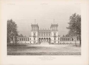 Schloss Dwasiden, Sassnitz: Ansicht von der Meerseite (aus: Architektonisches Skizzenbuch, H. 159/6, 1879)