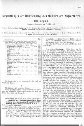 118. Sitzung, Stuttgart, 17.5.1900