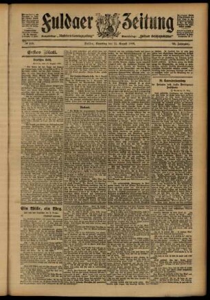 Erste Ausgabe vom Samstag, den 11. August 1906.