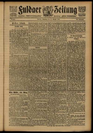 Erste Ausgabe vom Samstag, den 11. August 1906.