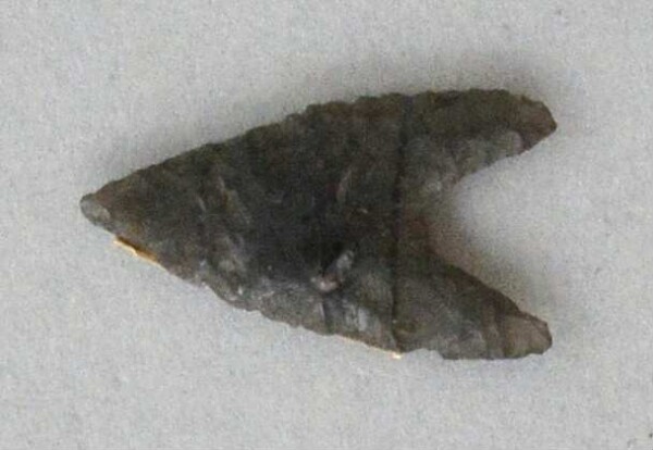 Arrowhead made from obsidian