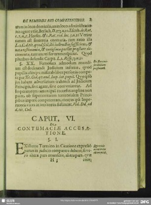Caput. VI. De Contumaciae Accusatione