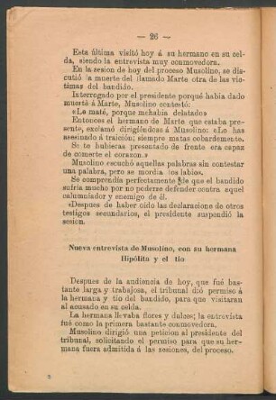 Nueva entrevista de Musolino, con su hermana Hipólita y el tio
