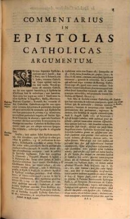 Commentarius in acta apostolorum, epistolas canonicas et apocalypsin. [2], Commentarius In Epistolas Canonicas : cum indicibus necessariis