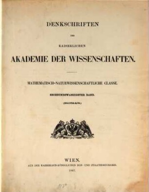 Denkschriften. 26. 1867