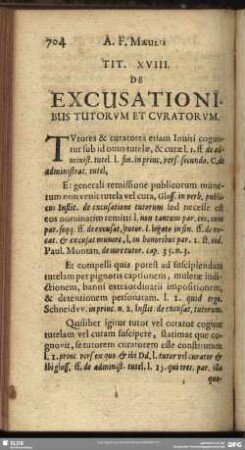 Tit. XVIII. De Excusationibus Tutorum Et Curatorum