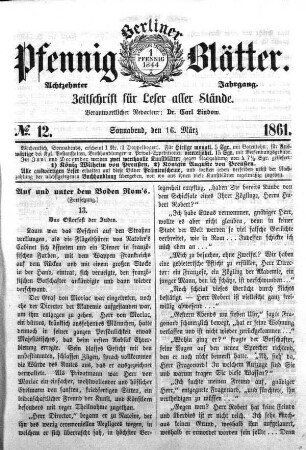 No. 12, Sonnabend, den 16. März