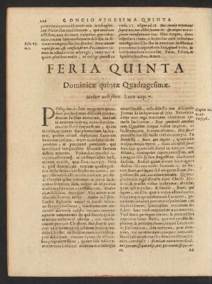 Feria Quinta Dominicae quintae Quadragesimae.