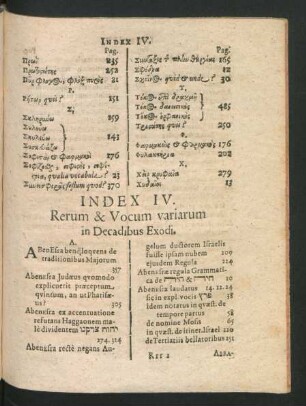 Index IV. Rerum & Vocum variarum