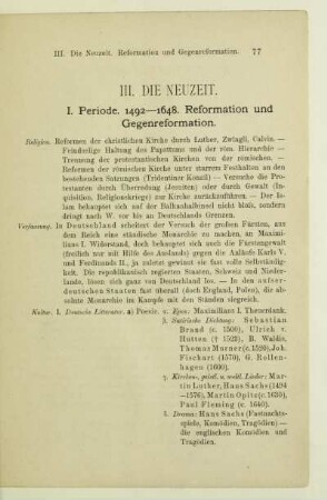 I. Periode. 1492-1648. Reformation und Gegenreformation
