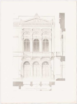 Werke der höheren Baukunst, Darmstadt 1856 Villa in einer Vorstadt: Ansicht des Portals