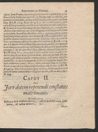 Caput II. De Iure dotem repetendi constante matrimonio.