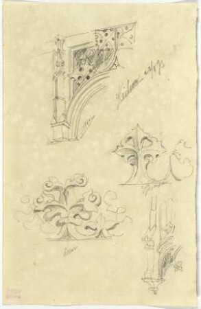Kirche zu Keitum, Altar (Ausschnitt), Kreuzblume des Epitaphs