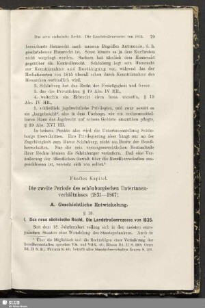 Fünftes Kapitel. Die zweite Periode des schönburgischen Untertanenverhältnisses (1831-1867)