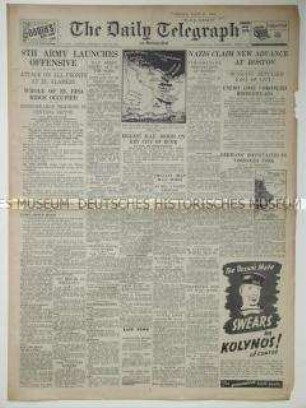 Britische Tageszeitung "Daily Telegraph" mit einem Bericht zur Offensive der 8. Armee in El Alamein